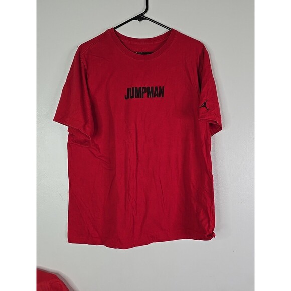 Jordan Jumpman Mens XL‎ Shirt Red Short Sleeve Cotton Stretch - Picture 1 of 5